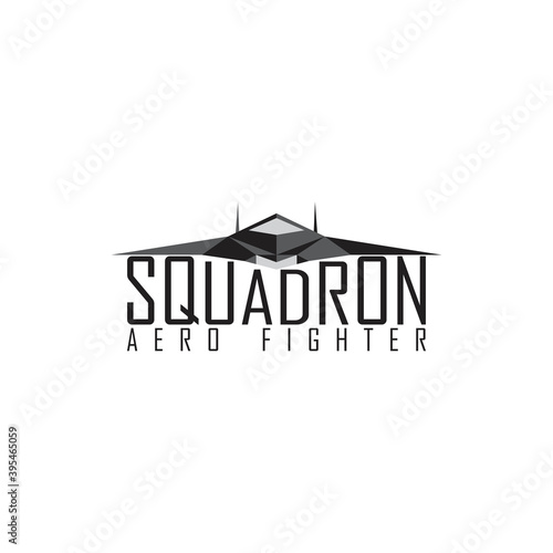 AEROSPACE FIGHTER SQUADRON PLANE logo design vector