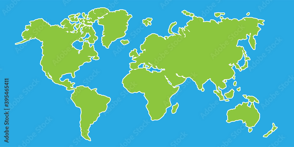 Obraz premium 高精細な世界地図のイラストレーション。