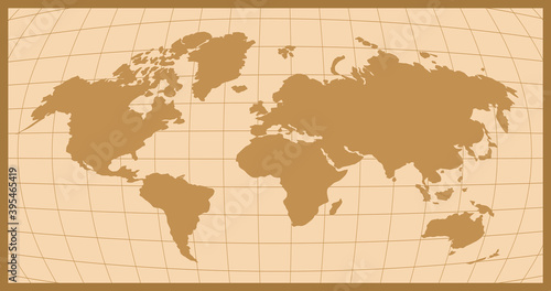 高精細な世界地図のイラストレーション。