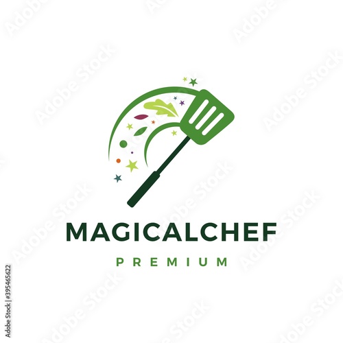 magic chef food logo vector icon illustration