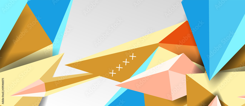 3d low poly abstract shape background vector illustration