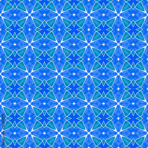 Tropical seamless pattern. Blue magnetic boho 