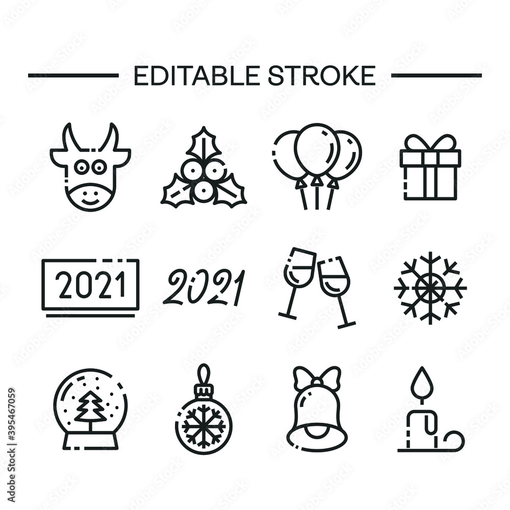 New year icon set Symbol, 2021 icons sign. Merry christmas greeting card collection New year icon set Symbol, 2021 icons sign. Merry christmas greeting card collection