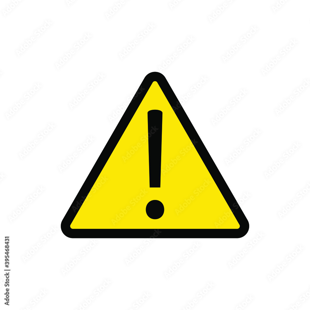 Danger sign vector icon. Attention caution illustration on white background. Danger sign vector icon. Attention caution illustration on white background.