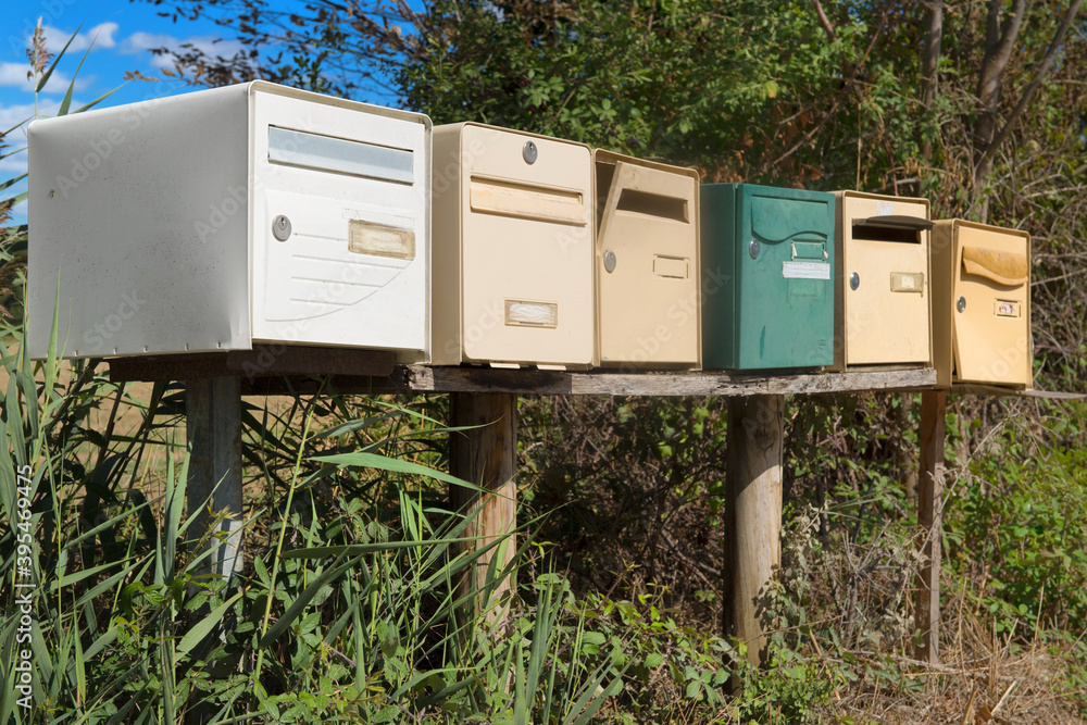 Many retro mail boxes Many retro mail boxes