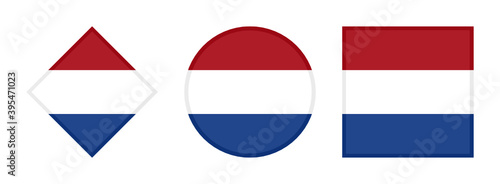 netherlands flag icon set. isolated on white background	
