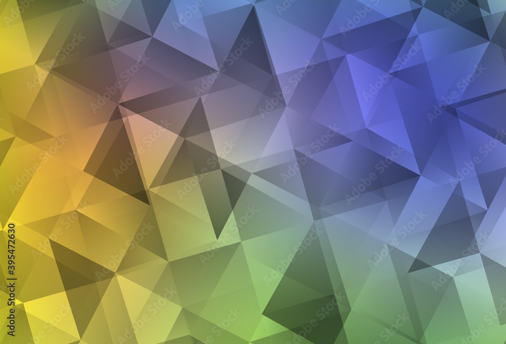 Light Multicolor vector gradient triangles template.