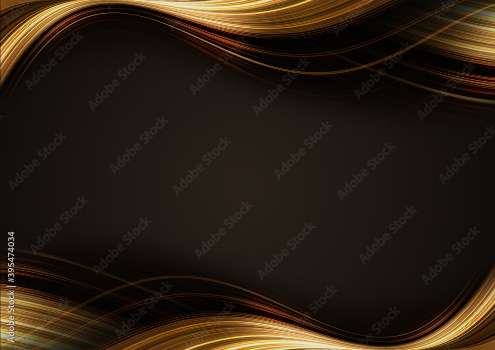高級感のある曲線 フレーム素材 黒背景 Stock イラスト Adobe Stock