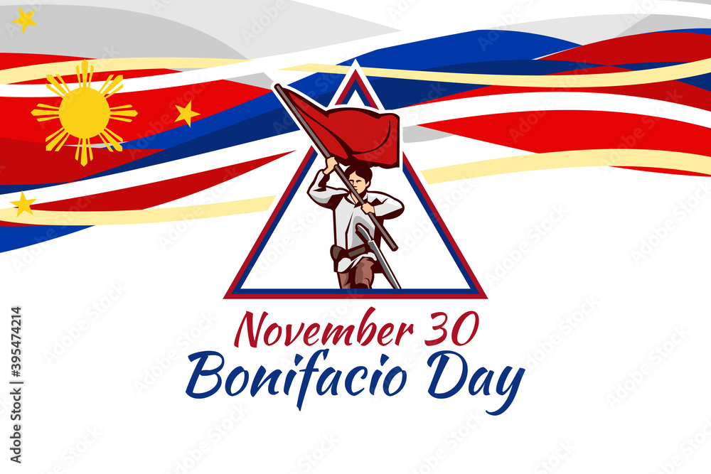 Fototapeta premium November 30, Happy Bonifacio Day vector illustration. Suitable for greeting card, poster and banner.