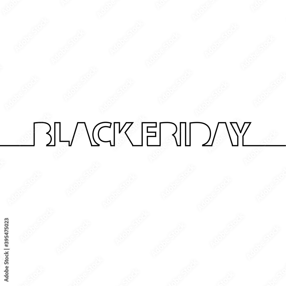 Black Friday banner for sales promotion and advertising. Vector One Line design. Black Friday banner for sales promotion and advertising. Vector One Line design.