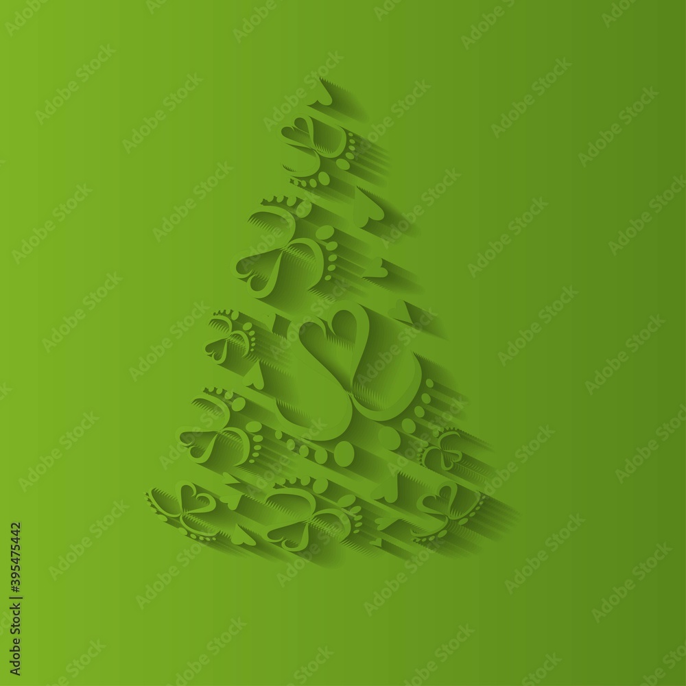 Christmas tree with baby feet vector illustration Stock Vector Adobe
