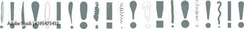 Exclamation mark exclamation point ask sign  query symbol gray hand drawn vector illustration sketches scribbles