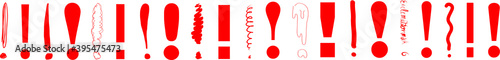 Exclamation marks exclamation point red warning sign symbol icon hand drawn vector scribble sketches illustration alert danger doodle