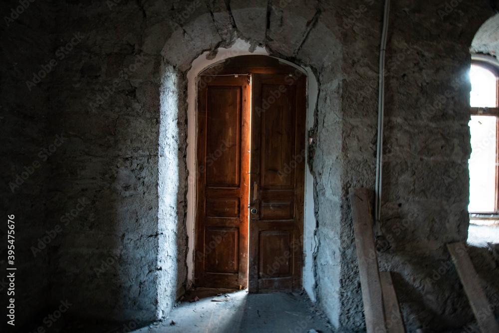 abandoned buildings with stone walls abandoned buildings with stone walls
