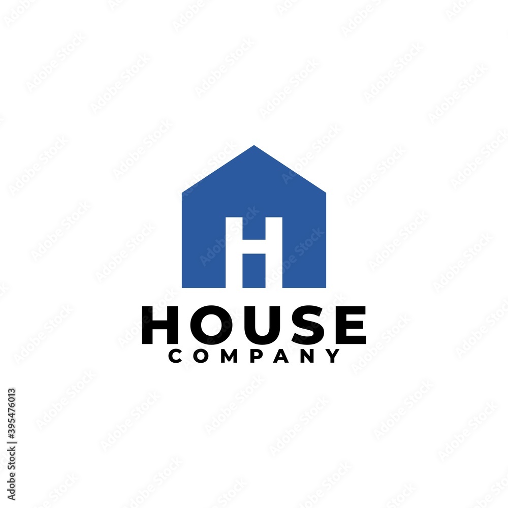 combination of house and letter H. home logo.