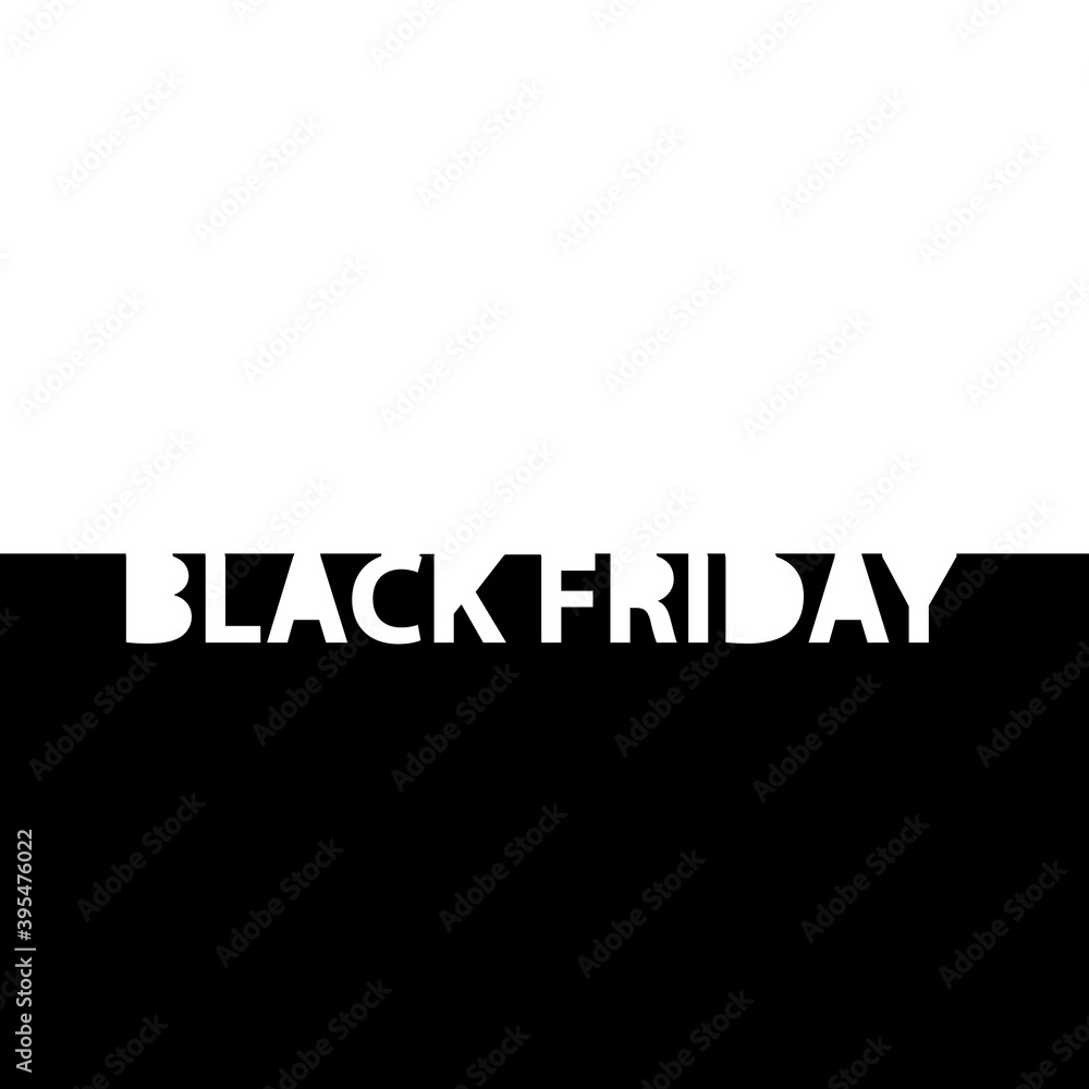 Black Friday banner for sales promotion and advertising. Vector negative logo design. 