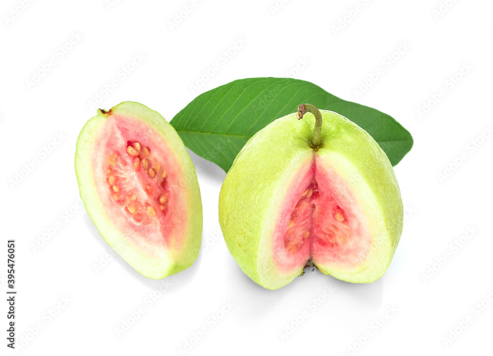 Fresh red guava isolated on white background. Fresh red guava isolated on white background.