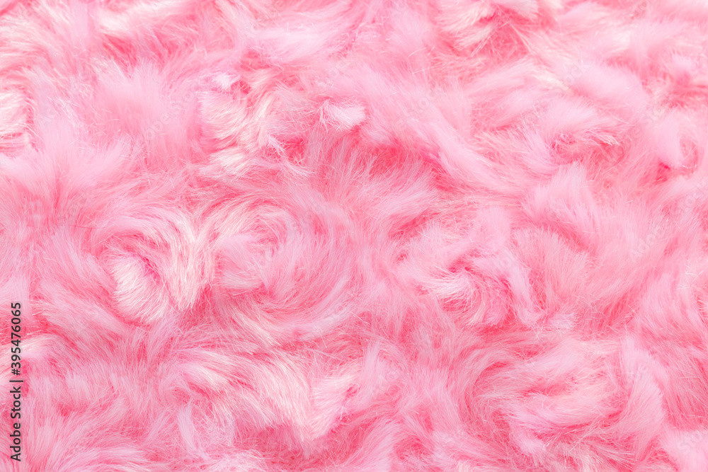 Pink luxury wool natural fluffy fur wool skin texture  close-up