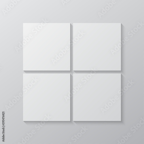 Vector empty collage board four images, photo