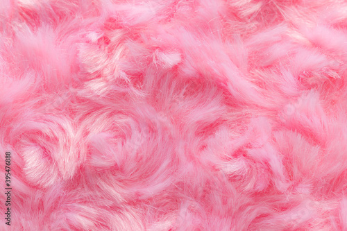 Pink luxury wool natural fluffy fur wool skin texture close-up