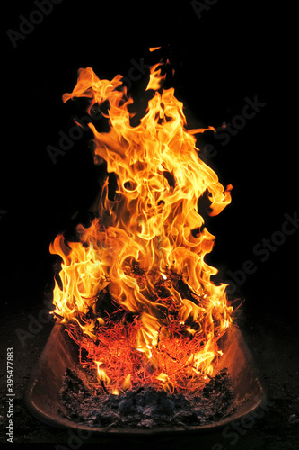 A burning fire