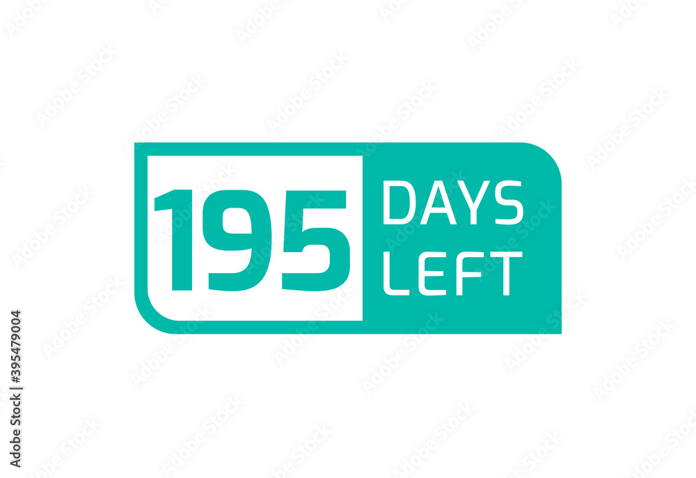 195 Days Left banner on white background, 195 Days Left to Go