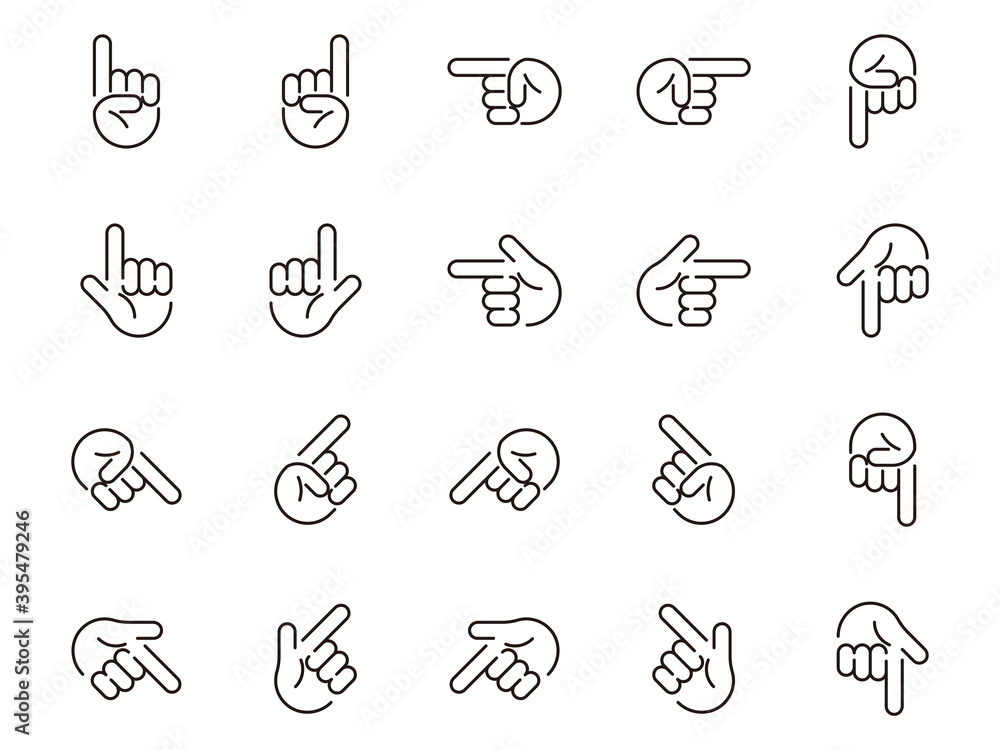 指差しアイコン-Pointing icon Stock Vector | Adobe Stock