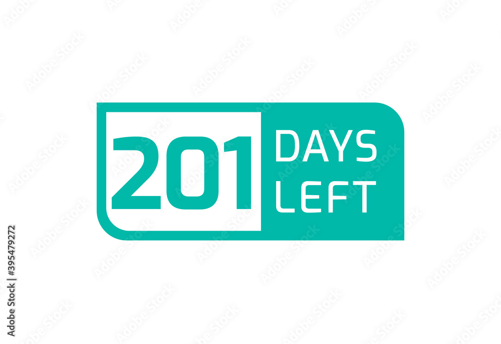 201 Days Left banner on white background, 201 Days Left to Go