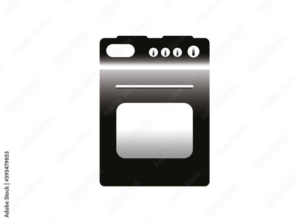 Backofen Herd Vektor isoliert auf weißen Hintergrund