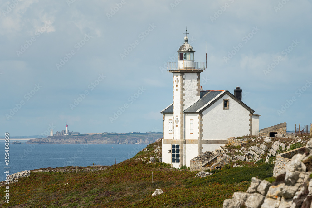 Lighthouse near Camaret sur Mer on a sunny day in summer