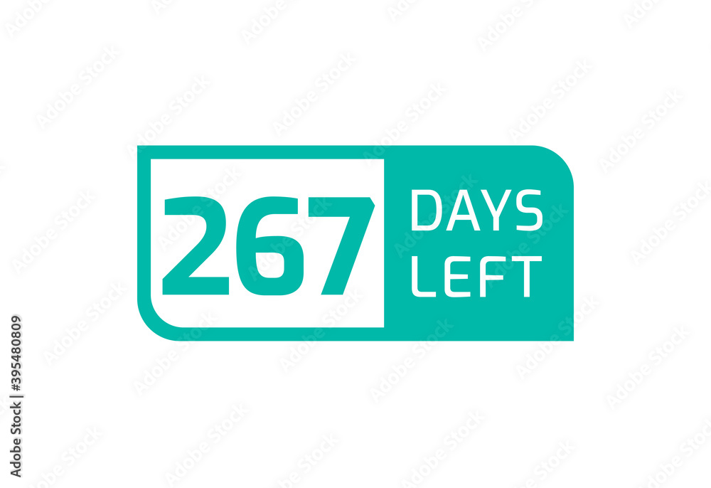 Fototapeta premium 267 Days Left banner on white background, 267 Days Left to Go