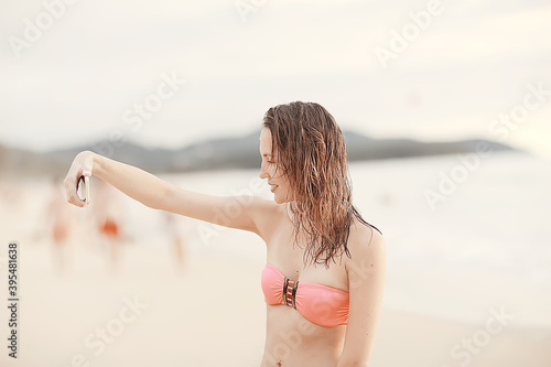 summer girl portrait / beautiful model, face, woman on holiday in summer look © kichigin19