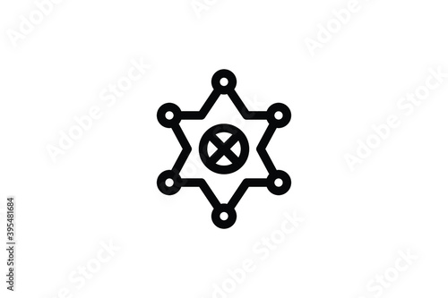 Wild West Outline Icon - Sheriff