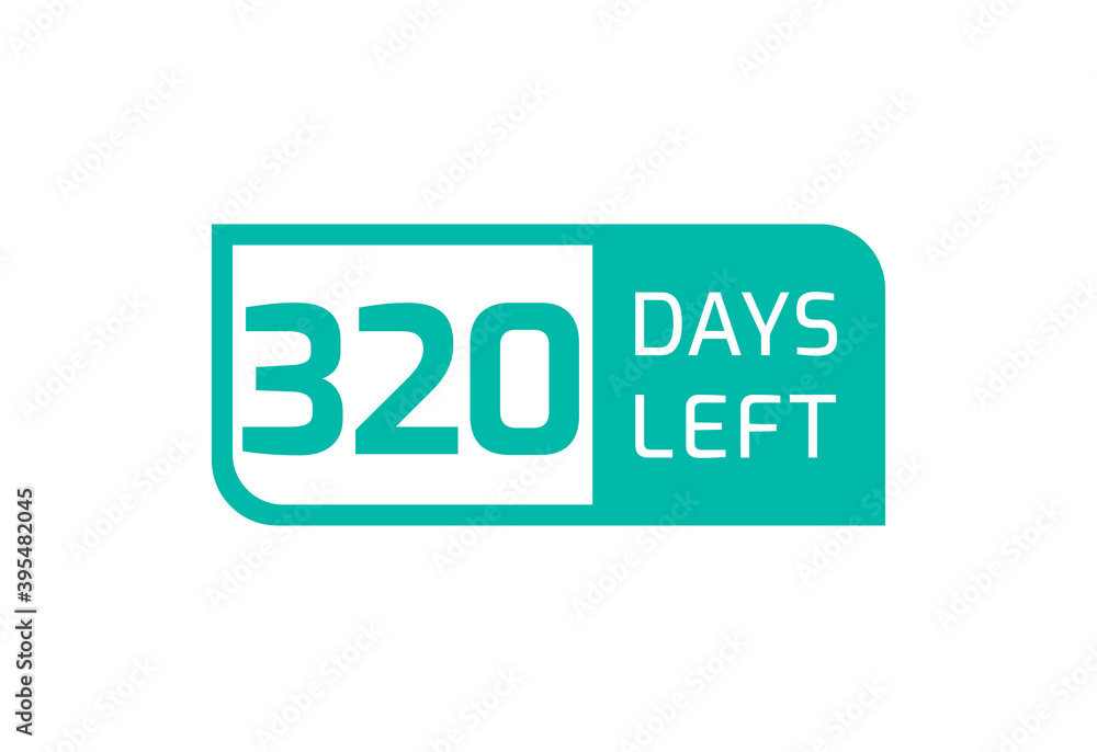 320 Days Left banner on white background, 320 Days Left to Go