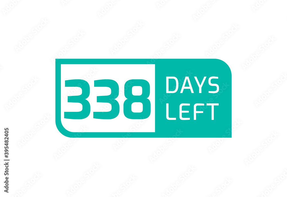 338 Days Left banner on white background, 338 Days Left to Go