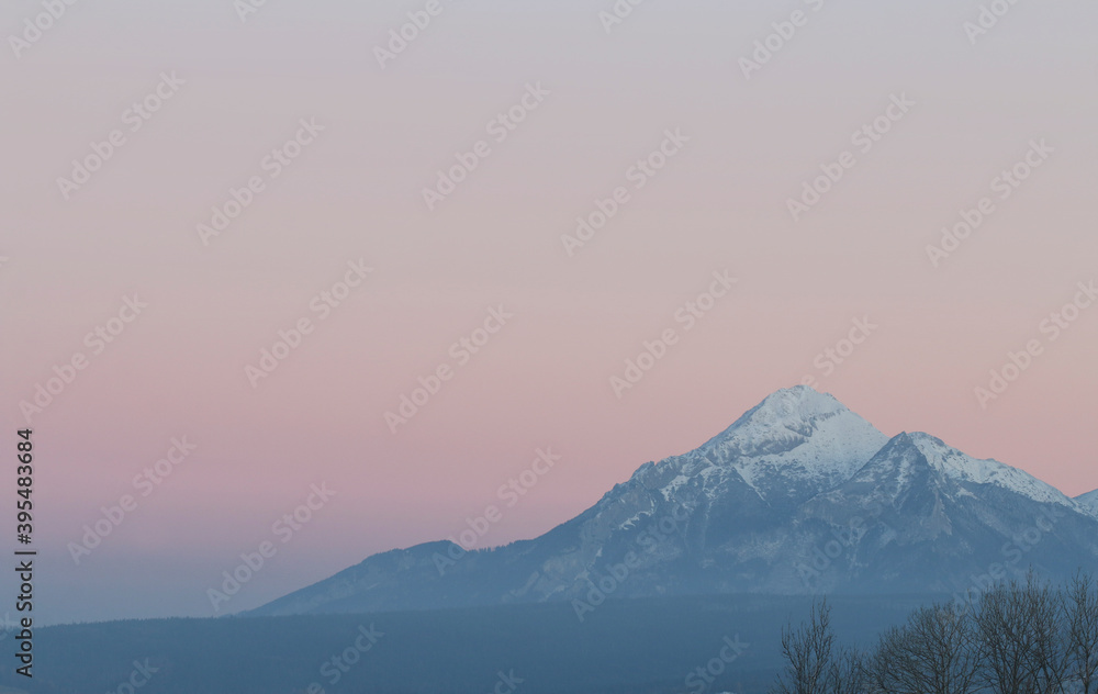 Tatras, Polish high mountains, at sunset.