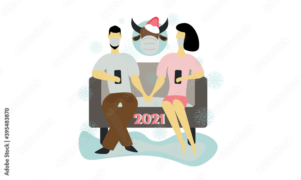 Man and woman celebrating New Year Man and woman celebrating New Year