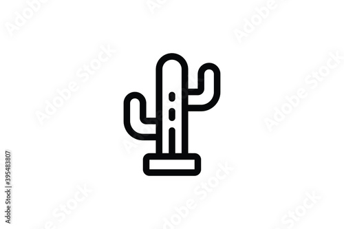 Wild West Outline Icon - Cactus Plant