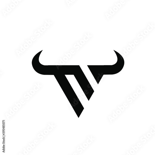 abstract letter n 2 z  triangle bull head black logo