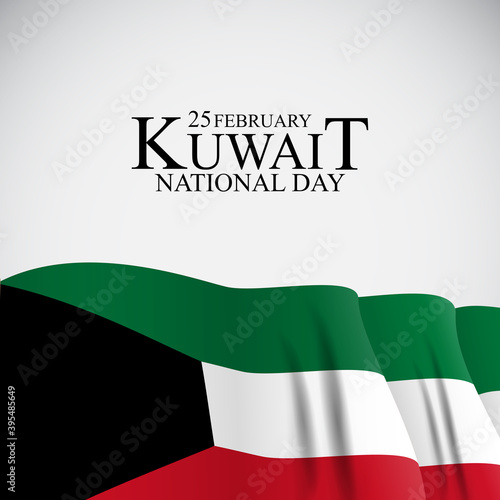 25 february  Kuwait national day  background Template design for card, banner...