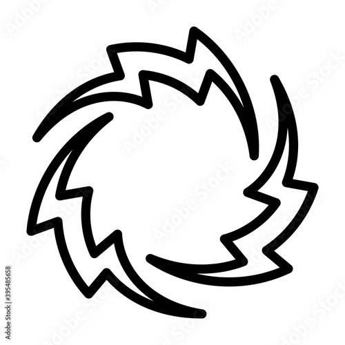 Chain lighting magic spell or static electricity line art vector icon for games and websites
