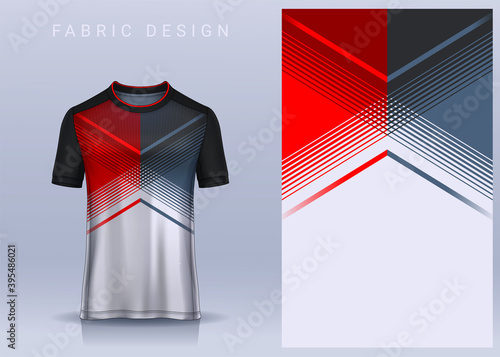 Fabric textile for Sport t-shirt ,Soccer jersey mockup for football club. uniform front view.