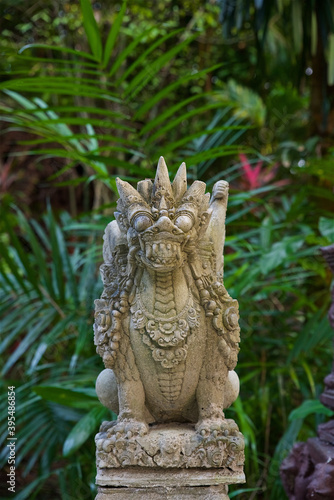 traditional temple architecture on koh samui in thailand, southeast asian culture, dragon statues