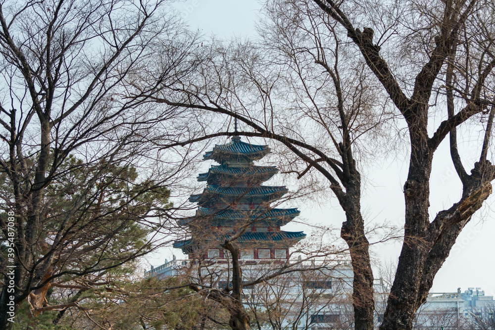 National Folk Museum next to the Gyeongbokgung, also known as Gyeongbokgung Palace or Gyeongbok Palace, the main royal palace of Joseon dynasty. National Folk Museum next to the Gyeongbokgung, also known as Gyeongbokgung Palace or Gyeongbok Palace, the main royal palace of Joseon dynasty.
