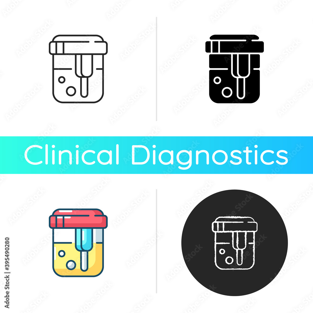 Urine analysis icon. Urinalysis result. Healthcare checkup. Kidney