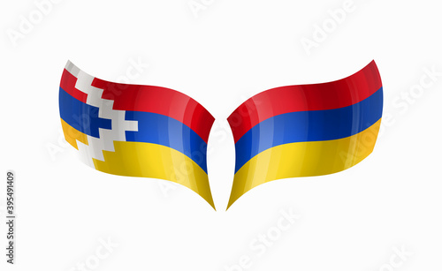 Free Download Nagorno-Karabakh and Armenia flags state symbols isolated on background national banner. war for independence of Artsakh Nagorno-Karabakh, Armenia. Illustration banner with realistic state flag. - GFXLoad