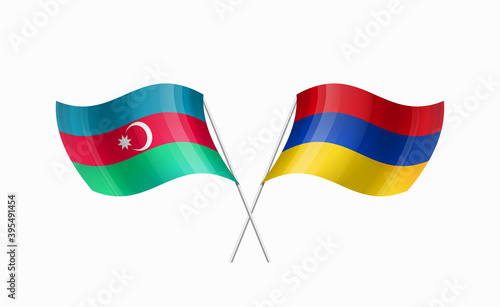 Free Download Azerbaijan and Armenia flags state symbols isolated on background national banner. war for independence of Azerbaijan , Armenia. Illustration banner with realistic state flag. - GFXLoad