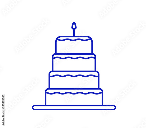 Multi layer cake icon on white background.