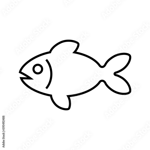 Icono silueta de pescado con lineas en color negro