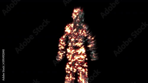 A powerful and fearsome character advances (Transparent background and alpha channel are available in version with ProRes 4444 codec)